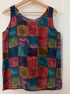 Forenza Multicolor Silk Tank with Jewel-Tone Panels